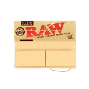 Ακατέργαστα χαρτάκια RAW Classic 1¼ με τζιβάνες για φυσικό, αργό κάψιμο και αυθεντική γεύση