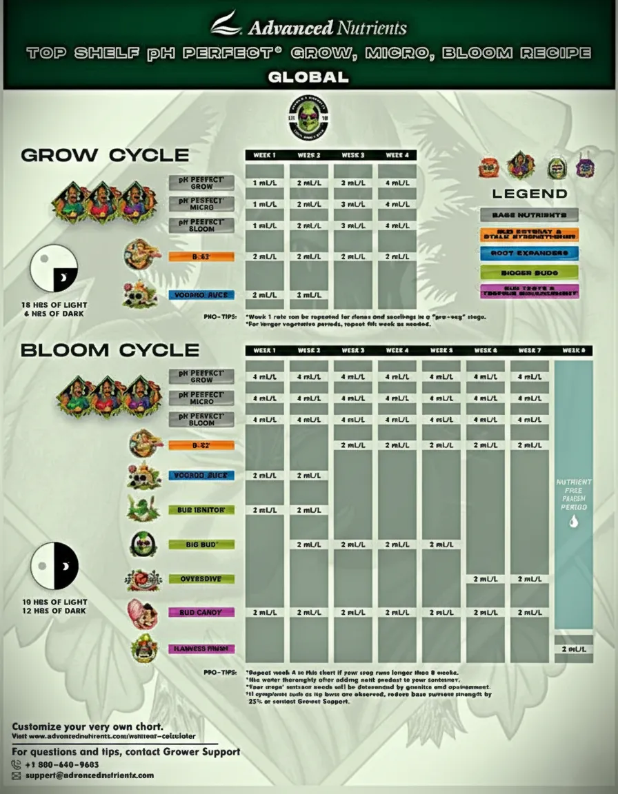 Πρόγραμμα Λίπανσης Advanced Nutrients Δοσολογία