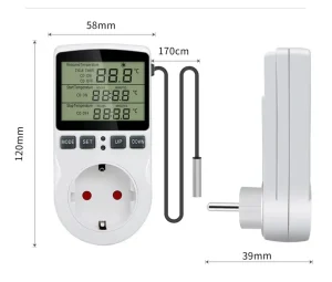 Ψηφιακός θερμοστάτης πρίζας με καλώδιο αισθητήρα